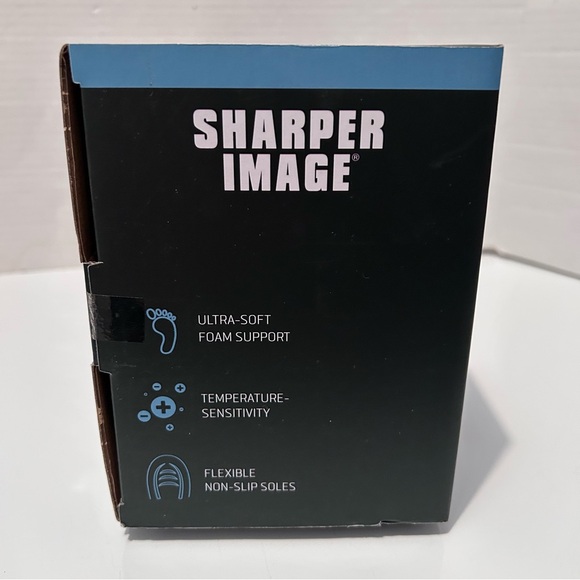 SHARPER IMAGE UNISEX MEMORY FOAM SLIPPERS SIZE MED MENS 7-8 LADIES 8-9 BROWN - Picture 3 of 4